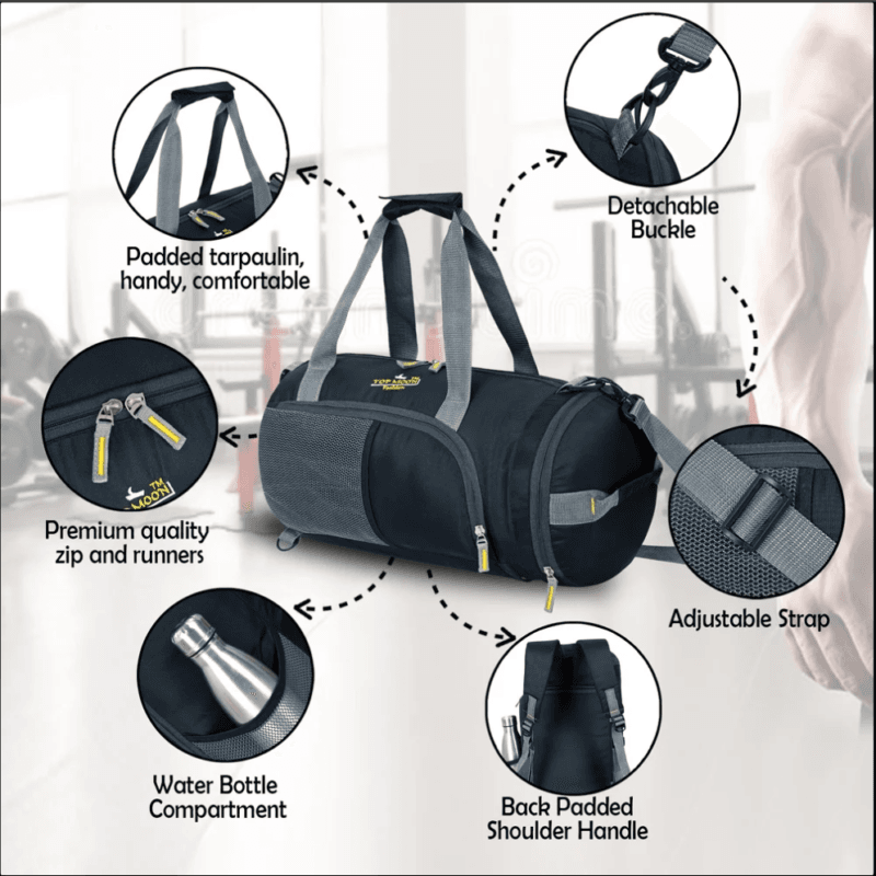 Unisex GYM bag Cum Backpack with Shoe Compartment - Image 3